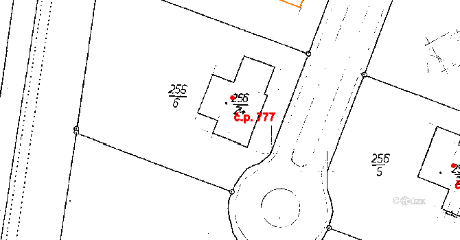 Poděbrady II 777, Poděbrady na parcele st. 256/24 v KÚ Poděbrady, Katastrální mapa
