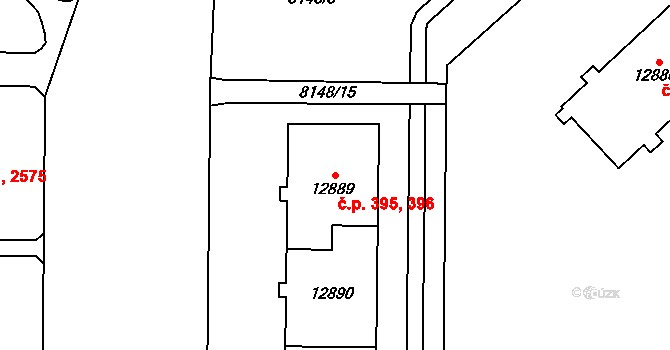 Doudlevce 395,396, Plzeň na parcele st. 12889 v KÚ Plzeň, Katastrální mapa
