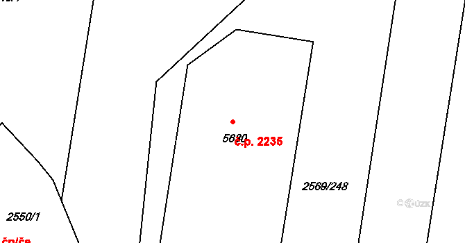 Benešov 2235 na parcele st. 5630 v KÚ Benešov u Prahy, Katastrální mapa
