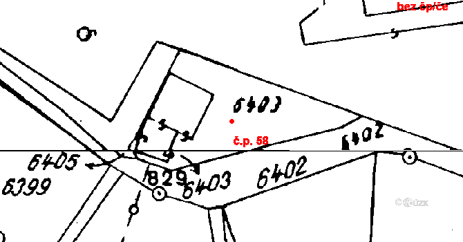 Mutěnice 58 na parcele st. 13779 v KÚ Mutěnice, Katastrální mapa