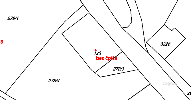 Václavice 19, Hrádek nad Nisou na parcele st. 123 v KÚ Václavice u Hrádku nad Nisou, Katastrální mapa