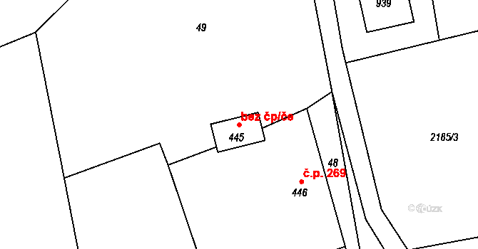Třinec 40215237 na parcele st. 445 v KÚ Oldřichovice u Třince, Katastrální mapa