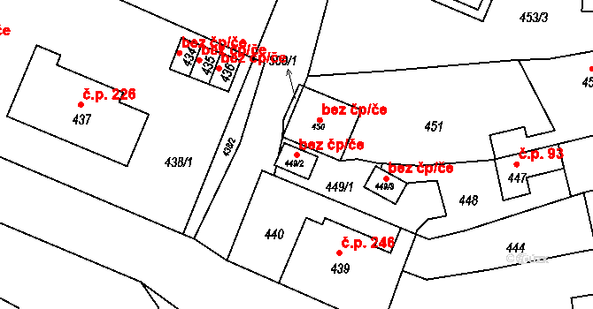 Žandov 41772237 na parcele st. 449/2 v KÚ Žandov u České Lípy, Katastrální mapa