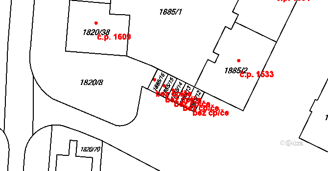 Frýdek-Místek 42084237 na parcele st. 1885/15 v KÚ Místek, Katastrální mapa
