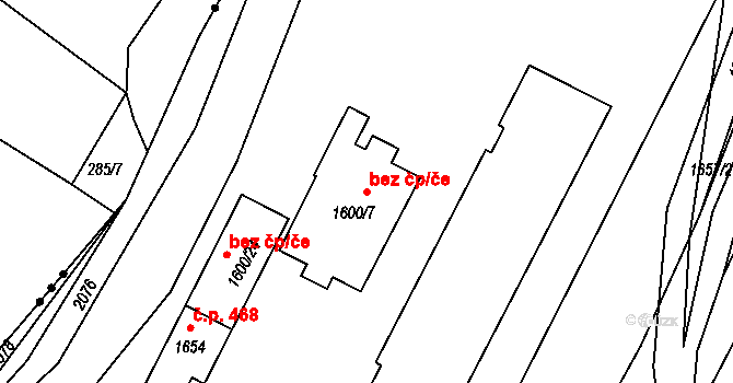 Vinařice 42223237 na parcele st. 1600/7 v KÚ Vinařice u Kladna, Katastrální mapa