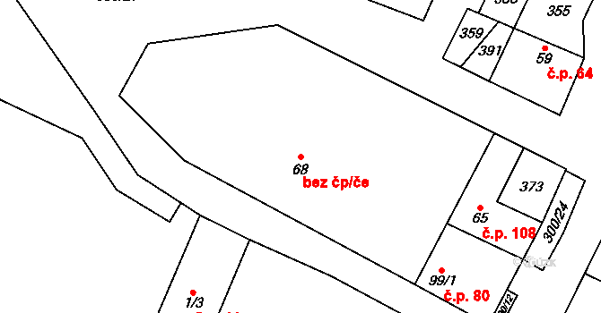 Hospozín 45359237 na parcele st. 68 v KÚ Hospozín, Katastrální mapa