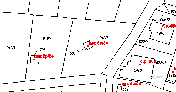 Prachatice 46146237 na parcele st. 1586 v KÚ Prachatice, Katastrální mapa