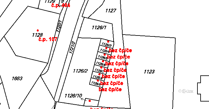 Hronov 46505237 na parcele st. 1126/5 v KÚ Hronov, Katastrální mapa