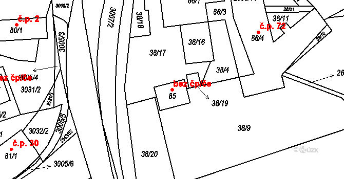 Loučka 48820237 na parcele st. 85 v KÚ Loučka I, Katastrální mapa