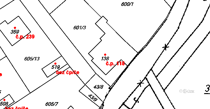 Cheznovice 118 na parcele st. 138 v KÚ Cheznovice, Katastrální mapa