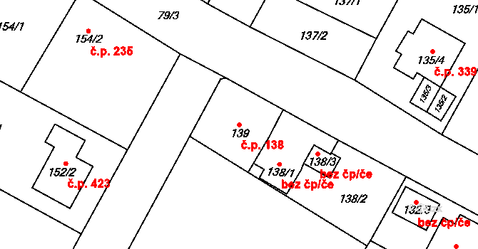 Senec 138, Zruč-Senec na parcele st. 139 v KÚ Senec u Plzně, Katastrální mapa