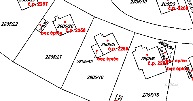 Teplice 95980237 na parcele st. 2805/42 v KÚ Teplice, Katastrální mapa