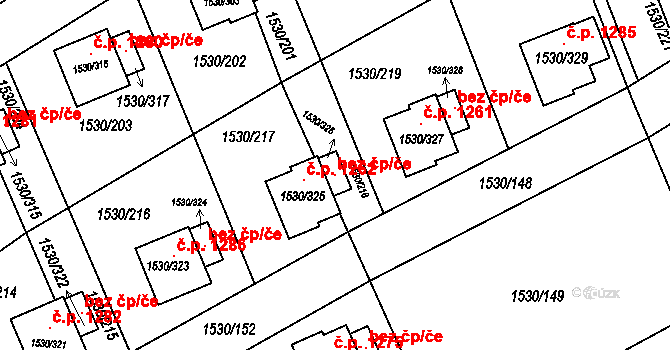 Praha 99081237 na parcele st. 1530/326 v KÚ Řeporyje, Katastrální mapa