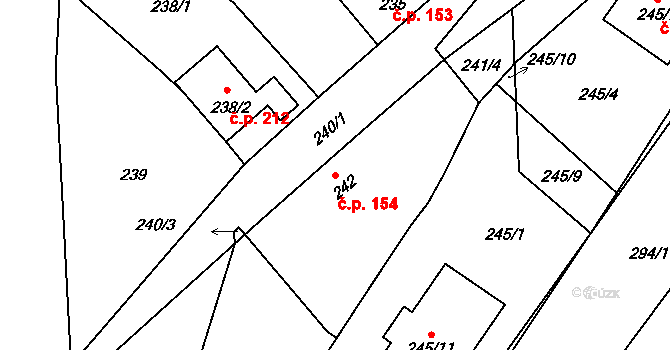 Postoupky 154, Kroměříž na parcele st. 242 v KÚ Miňůvky, Katastrální mapa