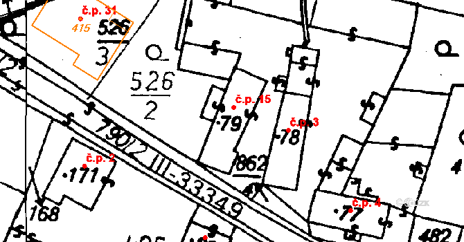 Vysoká 15, Suchdol na parcele st. 79 v KÚ Suchdol u Kutné Hory, Katastrální mapa