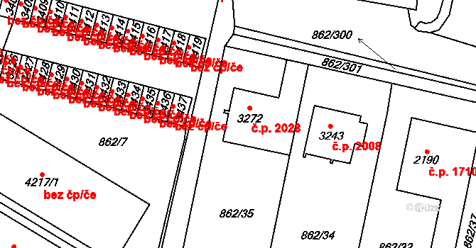 Blansko 2028 na parcele st. 3272 v KÚ Blansko, Katastrální mapa