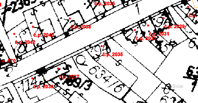 Podlusky 2035, Roudnice nad Labem na parcele st. 94 v KÚ Podlusky, Katastrální mapa