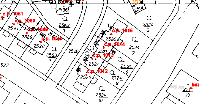 Poděbrady III 1014, Poděbrady na parcele st. 2521 v KÚ Poděbrady, Katastrální mapa