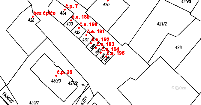 Miřetice u Klášterce nad Ohří 194, Klášterec nad Ohří na parcele st. 430/4 v KÚ Miřetice u Klášterce nad Ohří, Katastrální mapa