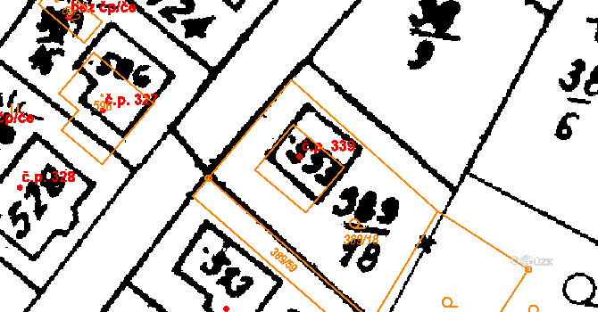 Nasavrky 339 na parcele st. 553 v KÚ Nasavrky, Katastrální mapa