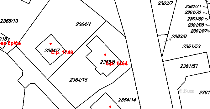 Benešov 1464 na parcele st. 2365/8 v KÚ Benešov u Prahy, Katastrální mapa