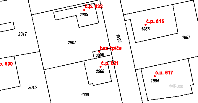 Bludov 38975238 na parcele st. 2006 v KÚ Bludov, Katastrální mapa