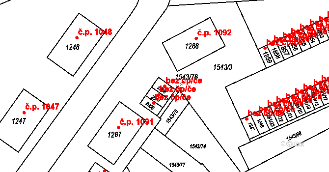 Rožnov pod Radhoštěm 39559238 na parcele st. 2006 v KÚ Rožnov pod Radhoštěm, Katastrální mapa