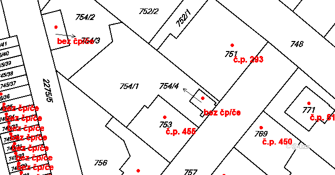 Suchdol nad Lužnicí 40982238 na parcele st. 754/4 v KÚ Suchdol nad Lužnicí, Katastrální mapa
