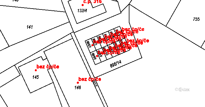 Neveklov 45414238 na parcele st. 895/9 v KÚ Neveklov, Katastrální mapa