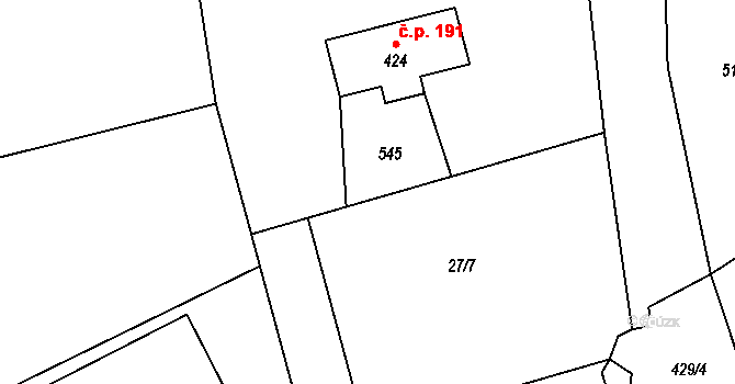 Jíloviště 48400238 na parcele st. 545 v KÚ Jíloviště, Katastrální mapa
