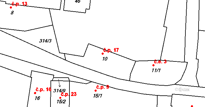 Olešná 17, Nezvěstice na parcele st. 10 v KÚ Olešná u Nezvěstic, Katastrální mapa