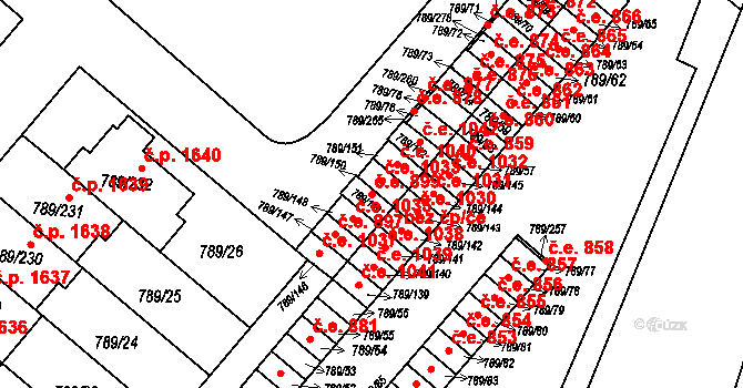 Strážnice 899 na parcele st. 789/149 v KÚ Strážnice na Moravě, Katastrální mapa
