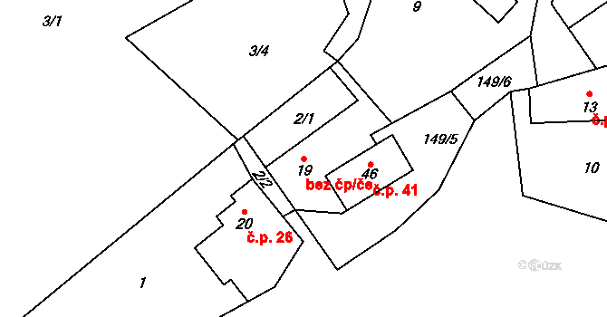 Bubovice 95444238 na parcele st. 19 v KÚ Bubovice, Katastrální mapa