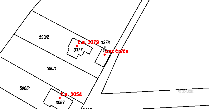 Sezimovo Ústí 95519238 na parcele st. 3378 v KÚ Sezimovo Ústí, Katastrální mapa