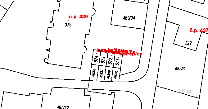 Herálec 97776238 na parcele st. 573 v KÚ Český Herálec, Katastrální mapa