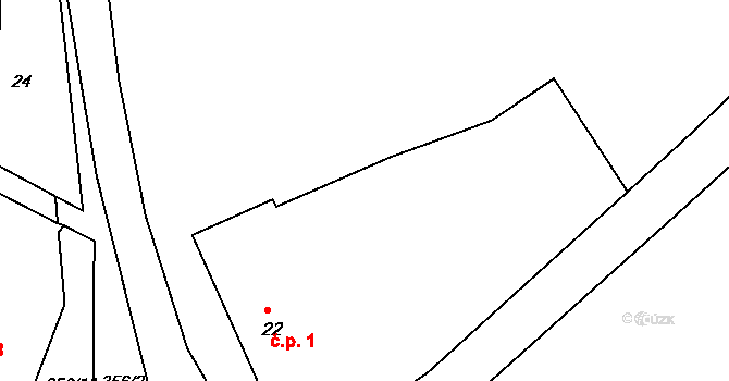 Chroustkov 1, Chlístovice na parcele st. 22 v KÚ Chroustkov, Katastrální mapa