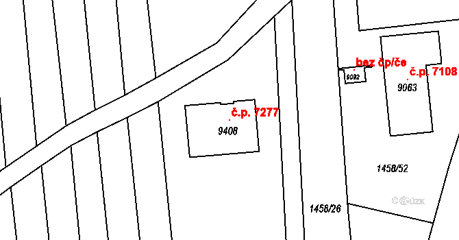 Zlín 7277 na parcele st. 9408 v KÚ Zlín, Katastrální mapa