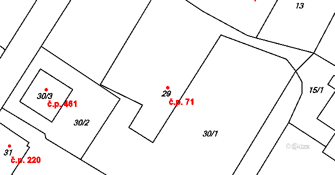 Krmelín 71 na parcele st. 29 v KÚ Krmelín, Katastrální mapa