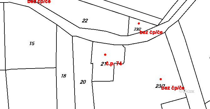 Velká Bystřice 16181239 na parcele st. 21 v KÚ Velká Bystřice, Katastrální mapa