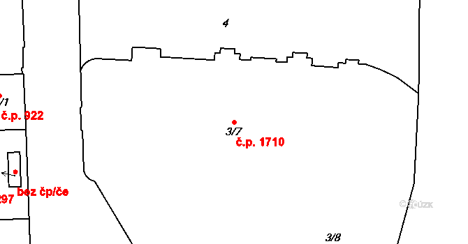 Ústí nad Labem-centrum 1710, Ústí nad Labem na parcele st. 3/7 v KÚ Ústí nad Labem, Katastrální mapa