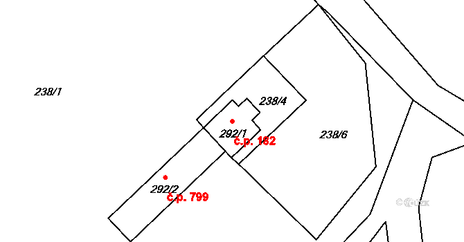 Úšovice 182, Mariánské Lázně na parcele st. 292/1 v KÚ Úšovice, Katastrální mapa