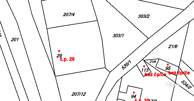 Mutyněves 28, Blažejov na parcele st. 29 v KÚ Mutyněves, Katastrální mapa