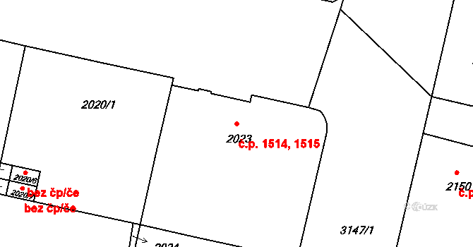 Nusle 1514,1515, Praha na parcele st. 2020/1 v KÚ Nusle, Katastrální mapa