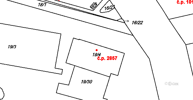 Žižkov 2857, Praha na parcele st. 19/4 v KÚ Žižkov, Katastrální mapa