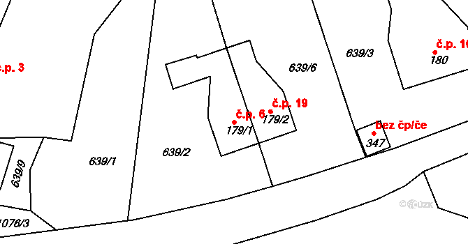 Žabovřesky 6, Chlístov na parcele st. 179/1 v KÚ Chlístov u Benešova, Katastrální mapa
