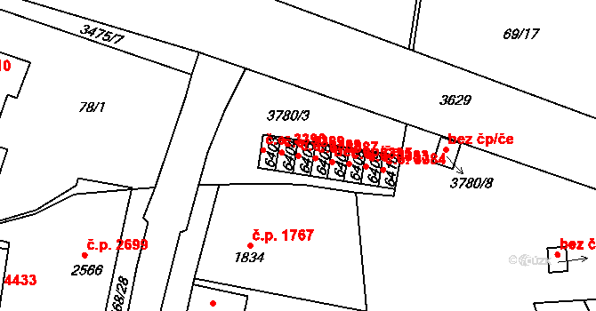 Zlín 3388 na parcele st. 6405 v KÚ Zlín, Katastrální mapa