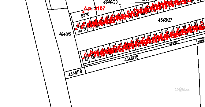 Žatec 2418 na parcele st. 5272/4 v KÚ Žatec, Katastrální mapa