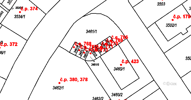 Brno 39475239 na parcele st. 3461/5 v KÚ Černá Pole, Katastrální mapa
