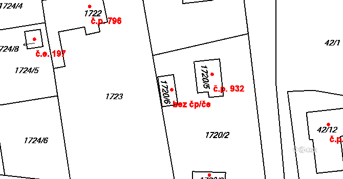 Nýřany 39643239 na parcele st. 1720/6 v KÚ Nýřany, Katastrální mapa