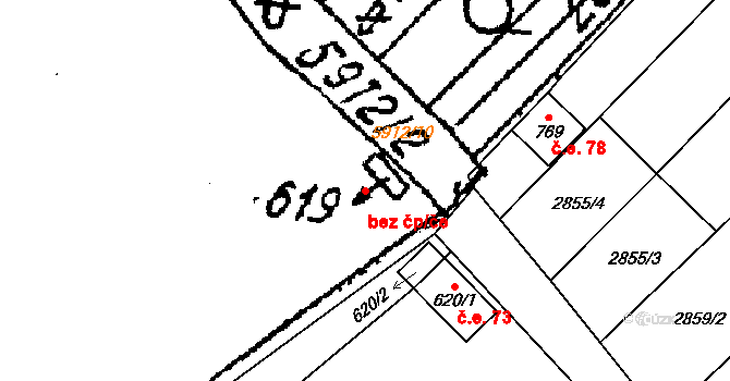 Javorník 42952239 na parcele st. 619 v KÚ Javorník nad Veličkou, Katastrální mapa